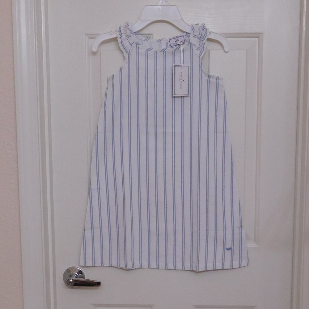 NWT Petite Plume Periwinkle White Stripe Twill Nightgown sz 7